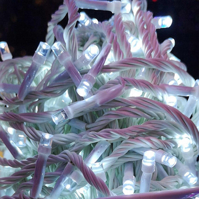 10m 100 Bulbs LED Fairy Light with Plug White Wire String Lights Fairy Lights 8 Modes for Garden Home Outdoor Stairs Wall Party Birthday Decoration