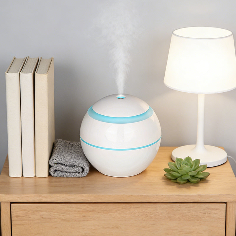 200mL Aroma Mist Diffuser with Soft Light Jasmine Fragrance Oil USB Round Essential Oil Diffuser Aromatherapy Humidifier