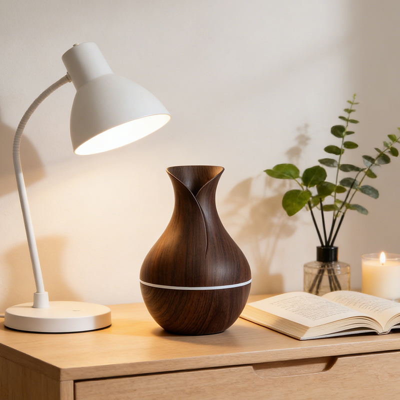 200mL Aroma Vase Mist Diffuser with Soft Light Lavender Fragrance Oil USB Aromatherapy Humidifier Random Colours