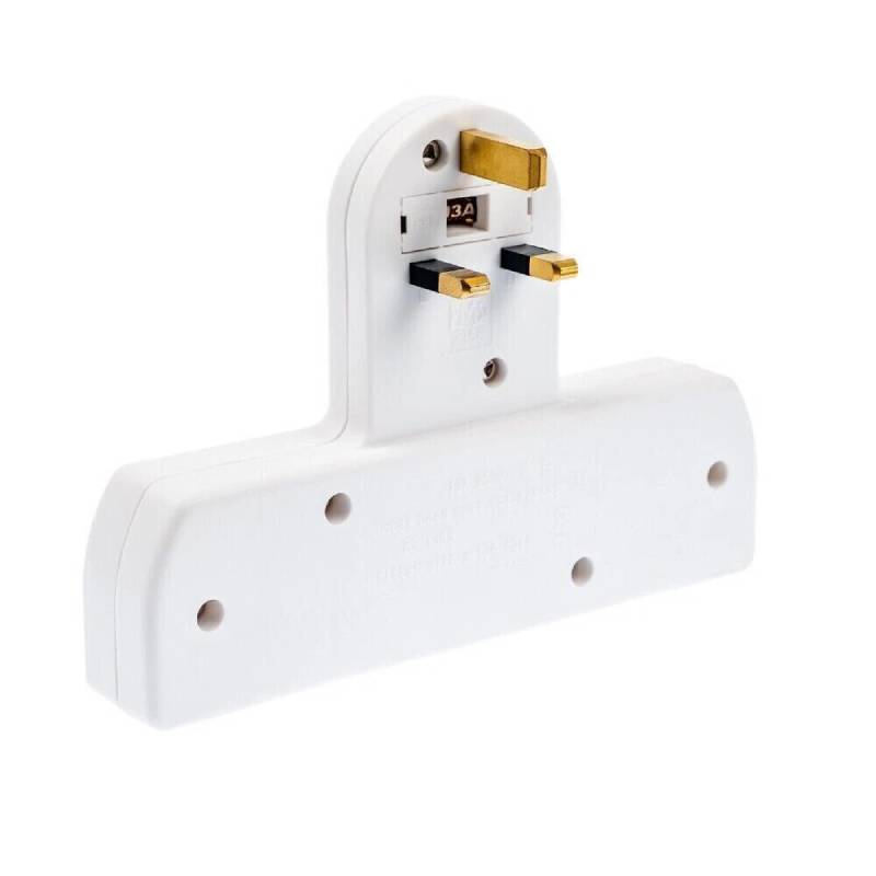 3 Way Extension Wall Socket UK Mains Plug Adaptor Convert Extender 13A