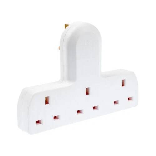 3 Way Extension Wall Socket UK Mains Plug Adaptor Convert Extender 13A